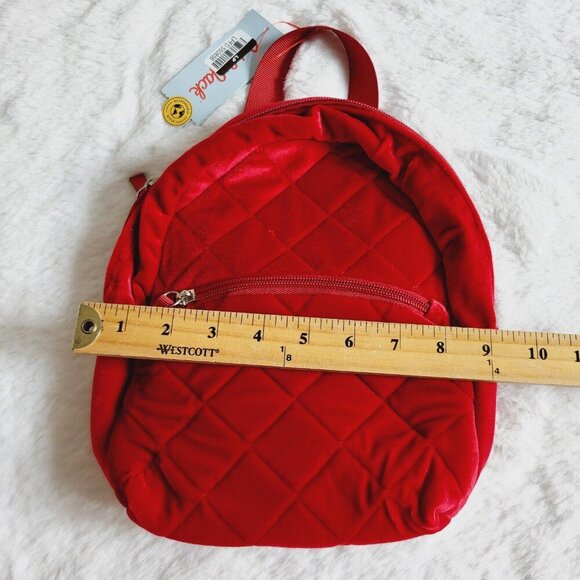 Cat & Jack Girls' Quilted Velvet 10" Mini Backpack 4KIDF-AG - Picture 4 of 7
